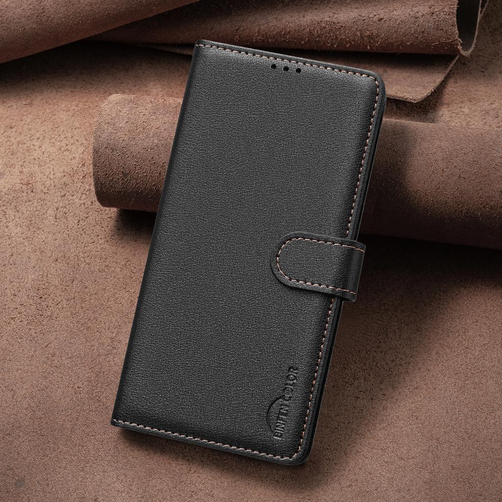 BINFEN COLOR BF32 For Motorola Moto G14 4G/G54 5G Phone Case Litchi Texture Leather RFID Blocking Cover