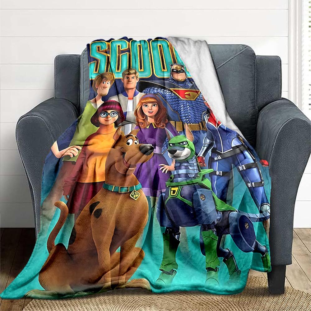 1pc Scooby-Doo Mystery Flannel Throw Blanket - Lightweight Soft Warm All-Season Blanket for Sofa, Bed, Travel, Camping L1029093