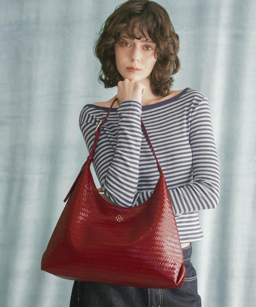 Heeari Ivy Weaving Shoulder Bag_Red