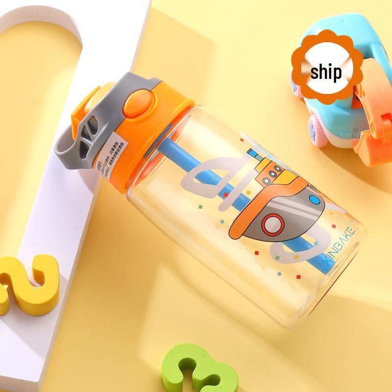 Creative Cartoon Kids' Summer Straw & Duckbill Water Cup with Pop-Up Lid - Portable for Outdoor Use