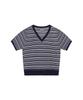 Banwonateullie Kn4294 Striped Half Sleeve Knit_Dark Navy