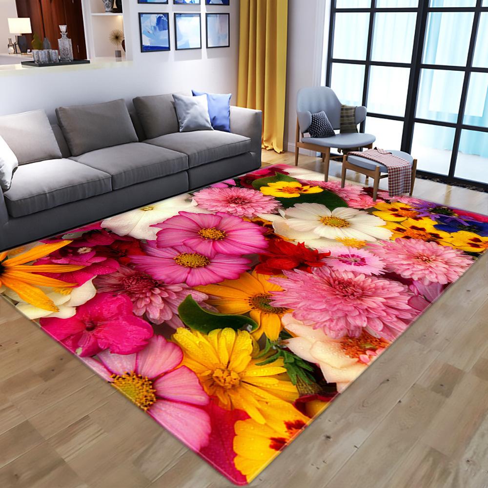 Cartoon Home Floor Mat Living Room Bedroom Carpet Rose Carpet Floor Mat