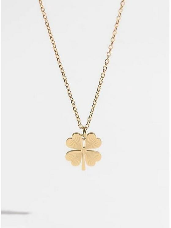 Double-Sided Four-Leaf Clover Titanium Steel Necklace - Stylish, Durable, Light Luxury