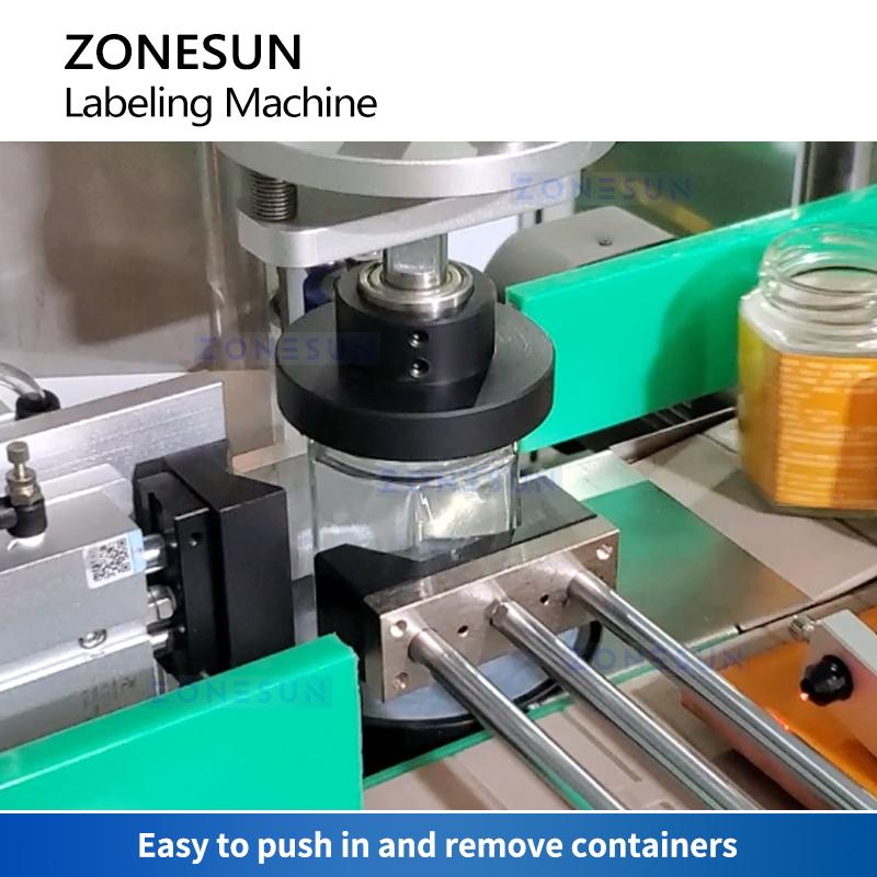 ZONESUN Automatic Label Applicator Polygon Bottle Labeling Machine Sticker Dispenser Machine Irregular Container ZS-TB550V