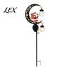 Outdoor Festive Ground Stakes Santa Garden Stake Light, Solar Powered Crescent Moon Lamp, Double Waterproof Yard Art Glass Globes, Christmas