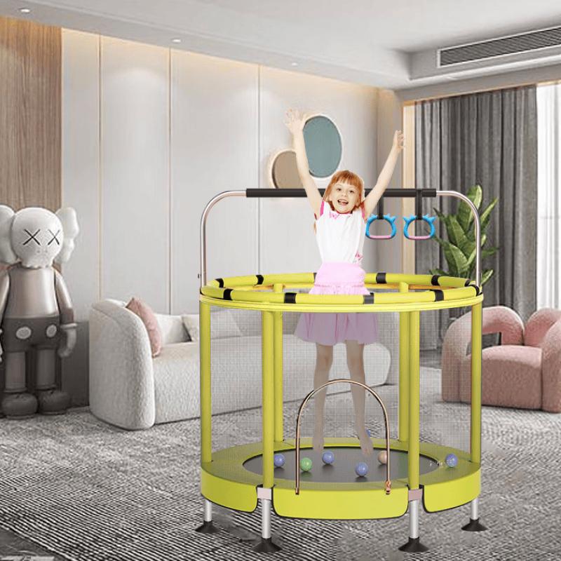 Children's Foldable Trampoline with Pull-up Bar