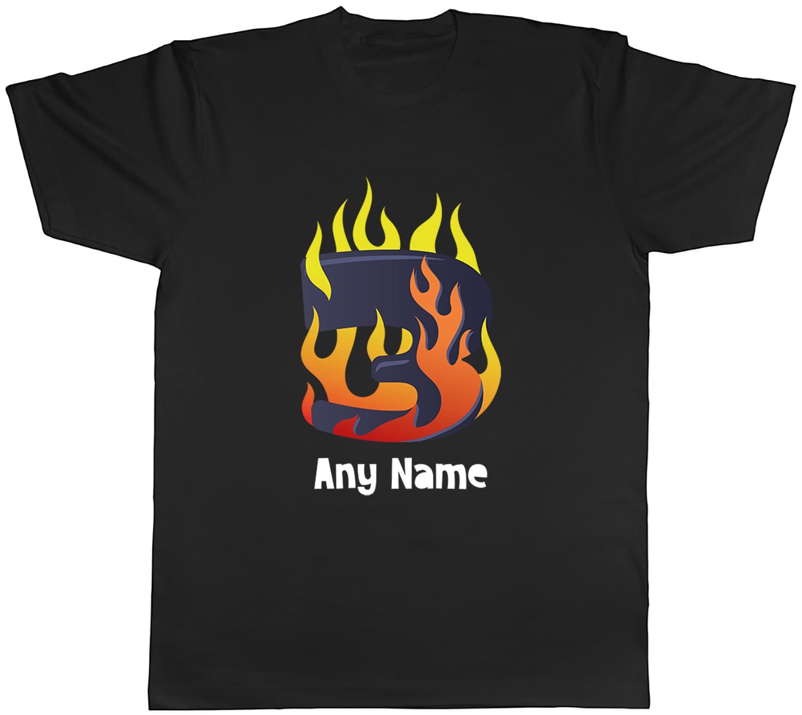 Personalised Number Day Flame Digit 3 Three Mens T-Shirt Tee Gift Top XXL