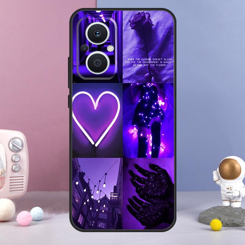 Coque esthétique violette Pour OPPO Reno 11 F 12F 13F 14F 10 12 13 14 Pro 7 8 Lite Coque OPPO Find X9 X6 X5 X8 Pro
