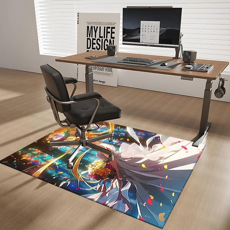 1pc Sailor Moon Anime Cartoon Design Chair Mat - Non-Slip Carpet for Office, Home Decor, Living Room, Bedroom, Game Room - Perfect Gift for Fans.O054