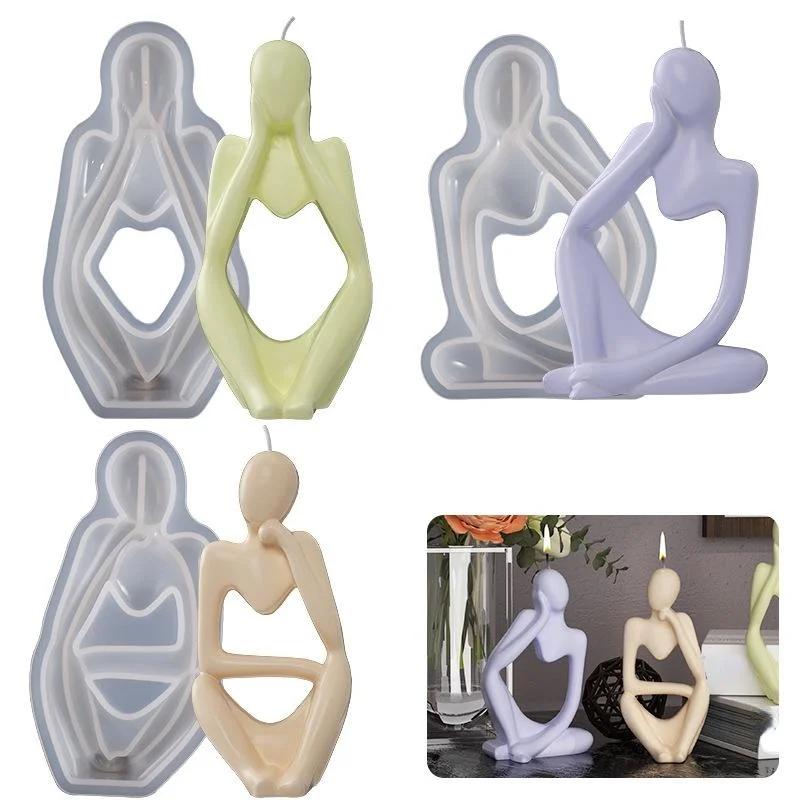 Matriță Silicon Statuia Gânditorului DIY 3D Artă Nordică Abstract Corp Uman Ornament Gips Matriță Rășină Epoxidică Matriță Artizanală Decor Acasă