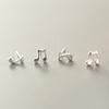 Korean Simple Asymmetric Music Note Mini Stud Earrings For Women