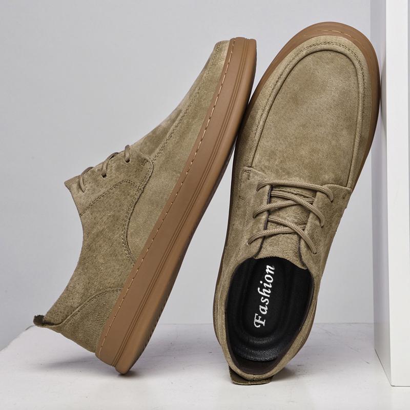 Fashion Hot Sale Men's Suede Leather Casual Shoes Soft Sole Lace-up Man Sneakers Lightweight Oxford Shoes Outdoor Formal Dress Footwear