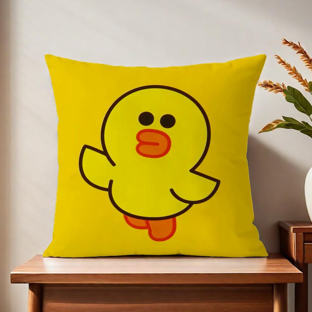 Cute Cartoon Art Duck Cushion Cover For Pillow Printing Sofa Decoration Home Car Room Coffee Shop Office Nordic Simplicity