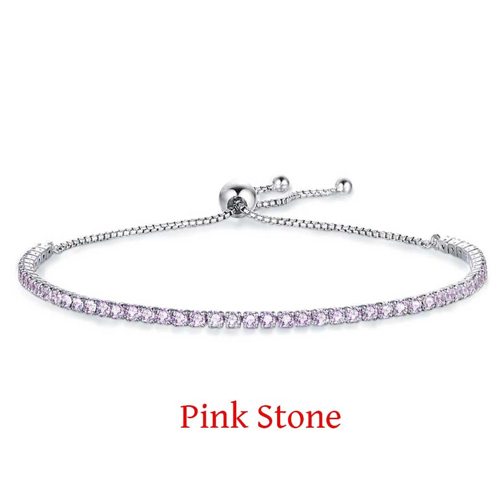 TONGZHE Women Couple Bracelets 925 Silver Jewelry Bangles For Ladies Beads Sparkling Strand Chain Bracelets For Women