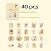 40 Pcs Vintage Stamp Style Stickers Pack Decorative Labels Scrapbooking Collage Material Junk Journal Supplies