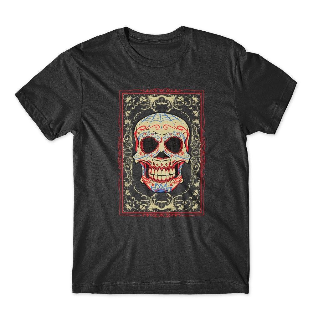 Floral Skull T-Shirt. 100% Cotton Premium Tee New