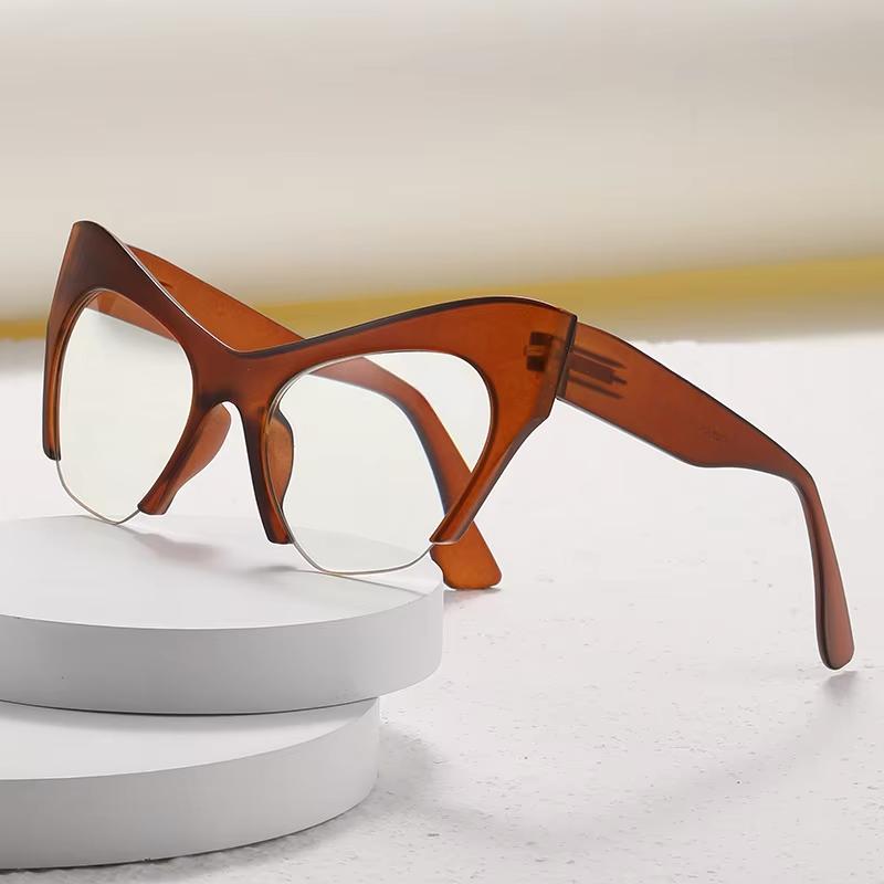 Fashion Large Frame High Definition Reading Presbyopic Glasses Retro Cat Eye Spring Leg Men Women Anti Blue Light Eyeglasses