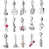 Travel & Life Charms for Bracelet DIY Jewelry Making Eiffel Tower Statue of Liberty Family Birthday Pendant Beads Gift