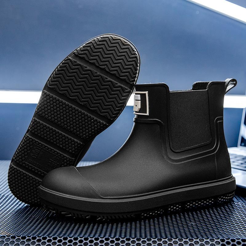New Couple Rain Shoes Autumn Water Shoes Women's Waterproof and Non-slip Thick-soled Water Boots Adult Kitchen Work Rain Boots Men