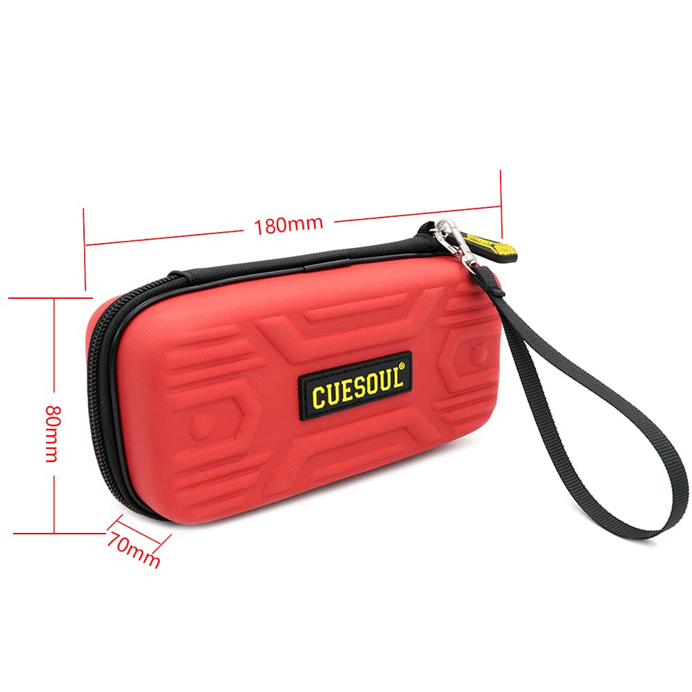 CUESOUL BEAST Dart Case Steel Tip Big Dart Carrying Storage Fits Dart and Red Case for Three Darts (for Tip/Soft Darts), Tips, Shafts, Flights,