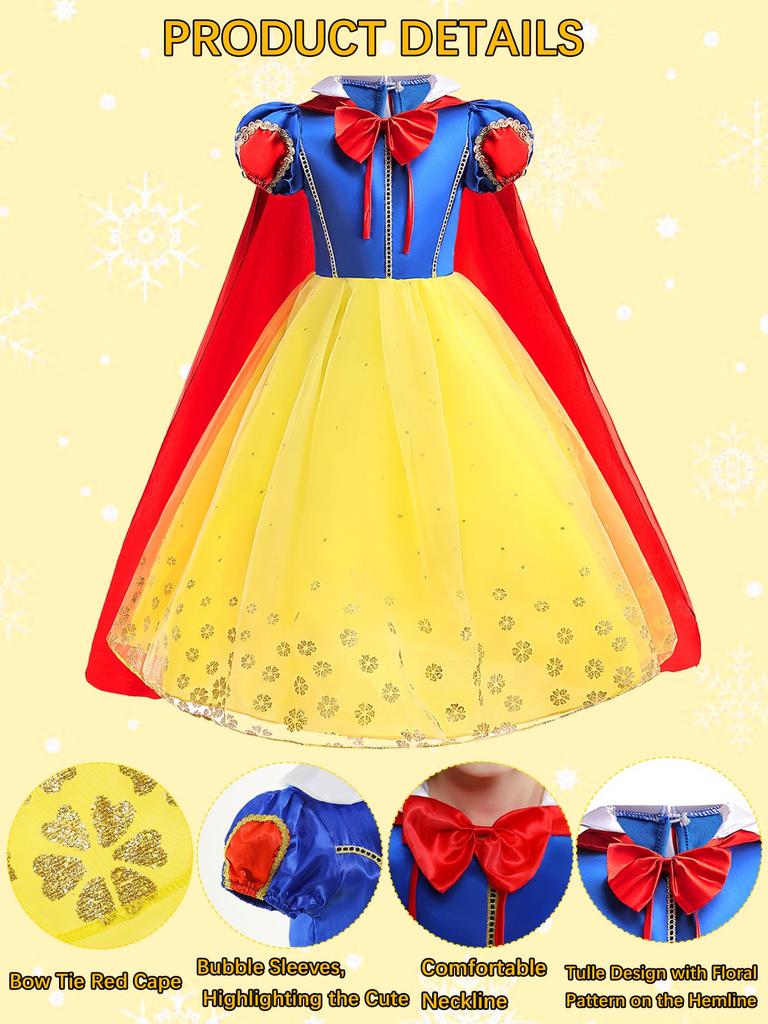 Snow White Dress, Kids' Cosplay, Girls' Dress, Cosplay Costume, Halloween, Event, Princess Dress, Birthday Gift [Used]