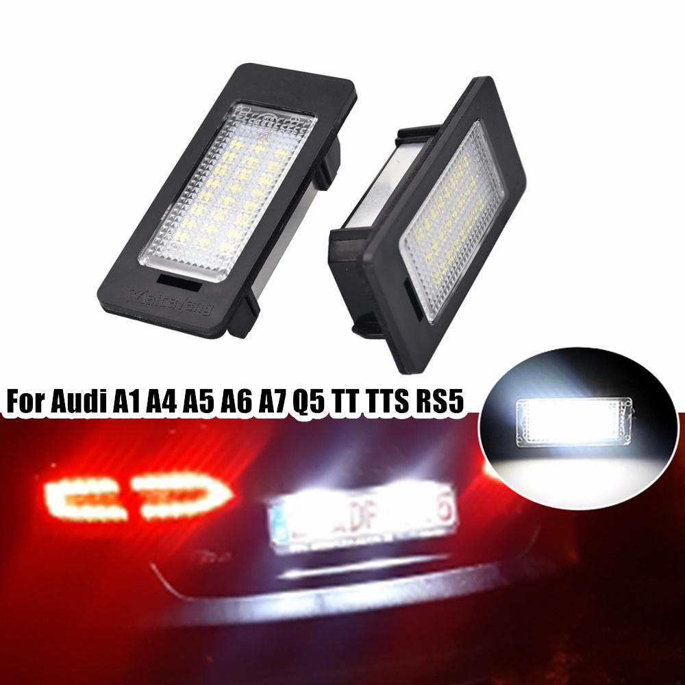 2pcs LED License Plate Light Lamp for A1 A4(B8) A5/S5 A6/S6 A7 Q5 TT TTS RS5 TTRS 2D Roadster