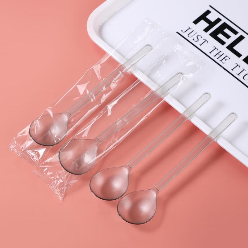 ZISIZ 21cm Disposable Plastic Dessert Spoons
