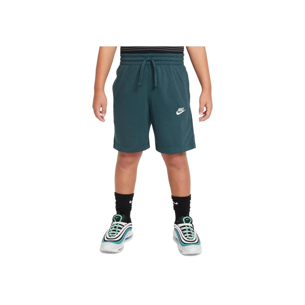Nike Jersey Letter Logo Embroidered Lace-Up Casual Shorts Kids Shorts Green DA0806-328