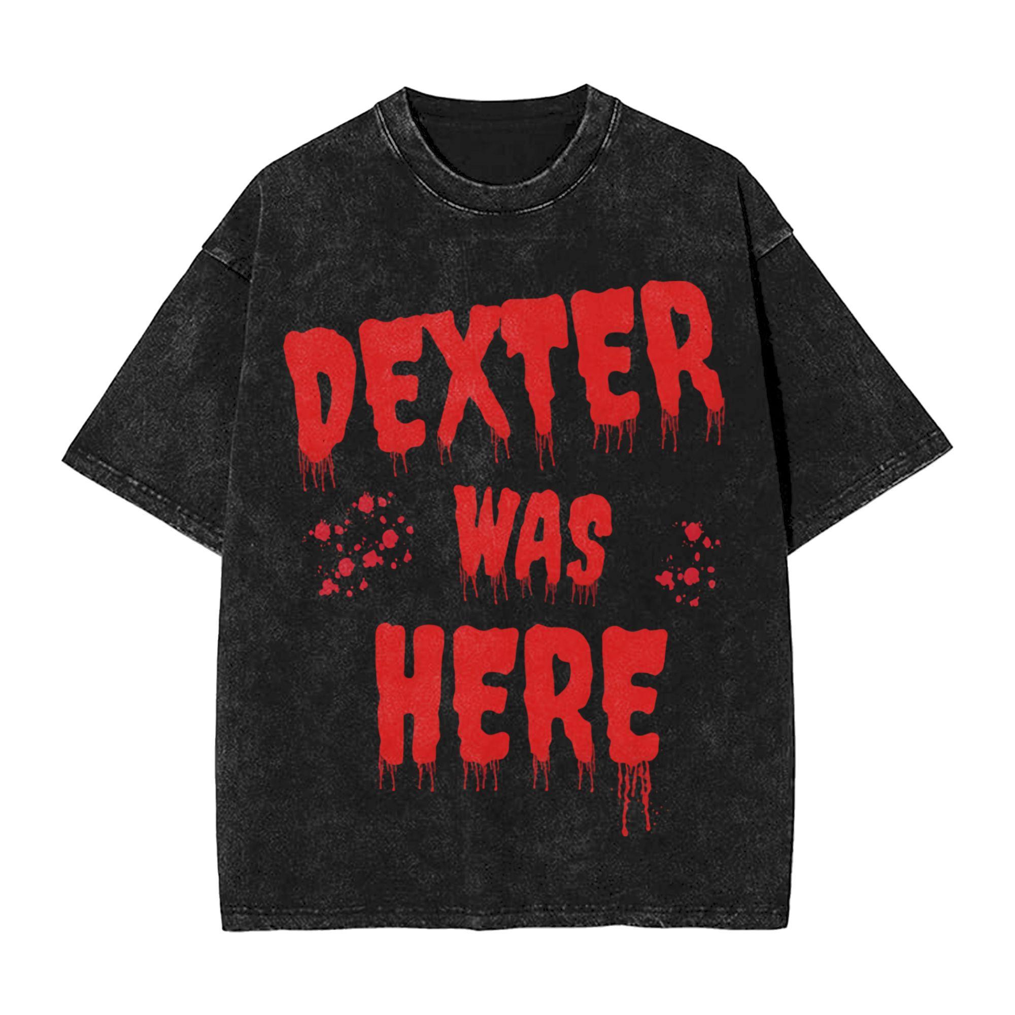 Dexter Resurrection Washed T Shirt Vintage Streetwear Men Women Dexter Morgan T-Shirts Tee Short Sleeve S