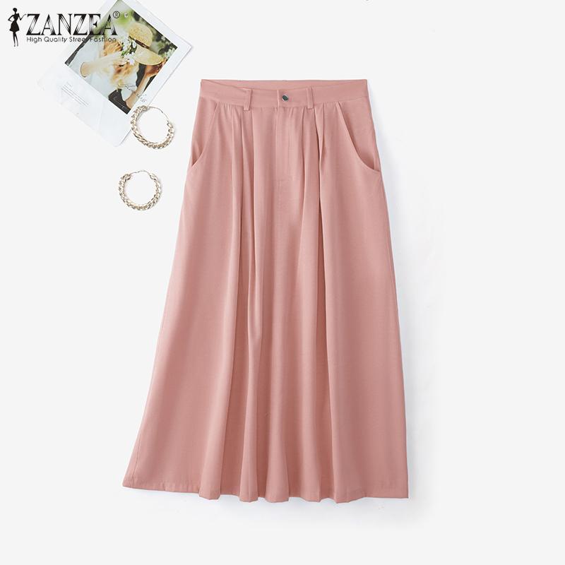 ZANZEA Lässige, einfarbige, lockere Midiröcke für Damen