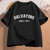 Salvatore Since 1864 Graphic T Shirts Mystic Falls Tshirt Vampire Diares Virginia Tshirts Cotton Short Sleeve Womens Tshirts