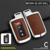Metal Leather Car Key Case Cover For S0 Prius CHR Aygo Corolla Yaris RAV4 Camry Land Cruiser Highlander Prado Auris Avalon JH0