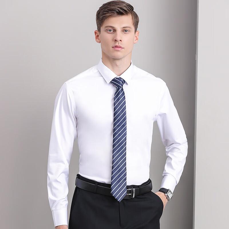 YILITON Men's Wrinkle-Free Pure Cotton Long Sleeve Work Shirt