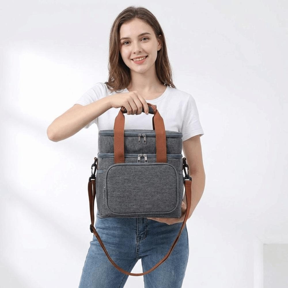 Leakproof Insulated Lunch Bag Lightweight Insulation Shoulder Bag Portable Food Storage Bag School