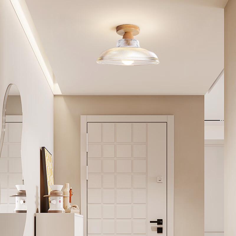 Japanese Solid Wood Corridor Ceiling Lamp
