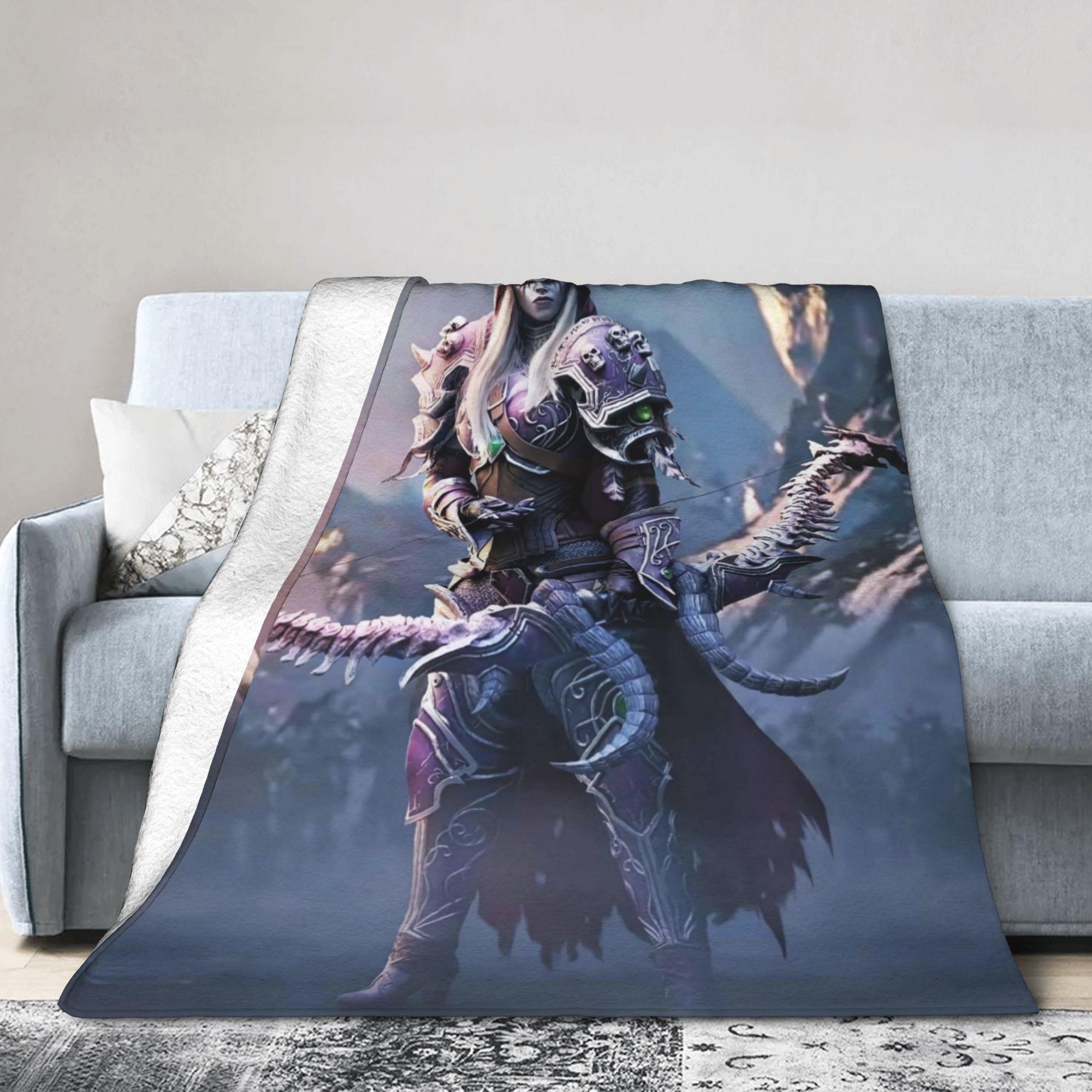 Warm BlanketStudents Travel World of Warcraft Sylvanas Windrunner Throw Blanket Flannel Bedspread For Home Decor Bed Cover 75X95CM