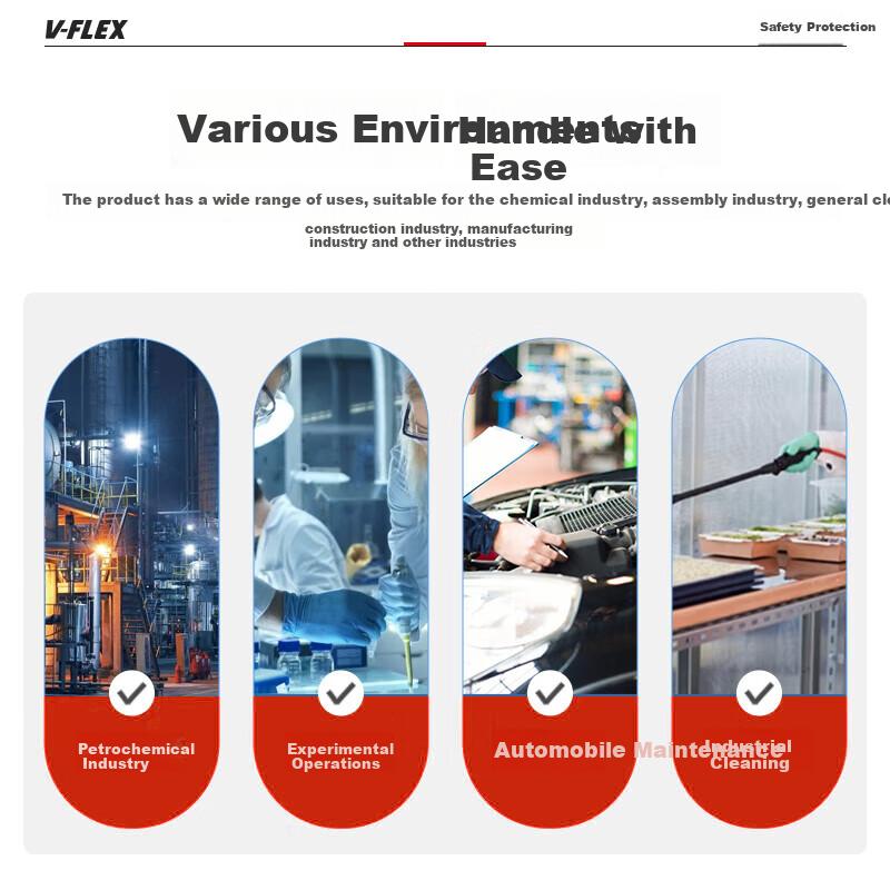 Industrial Grade PVC Oil-Resistant Gloves, Acid And Alkali Resistant Gloves, Extended And Thickened Anti-Corrosion And Protection Gloves, Red, 60cm