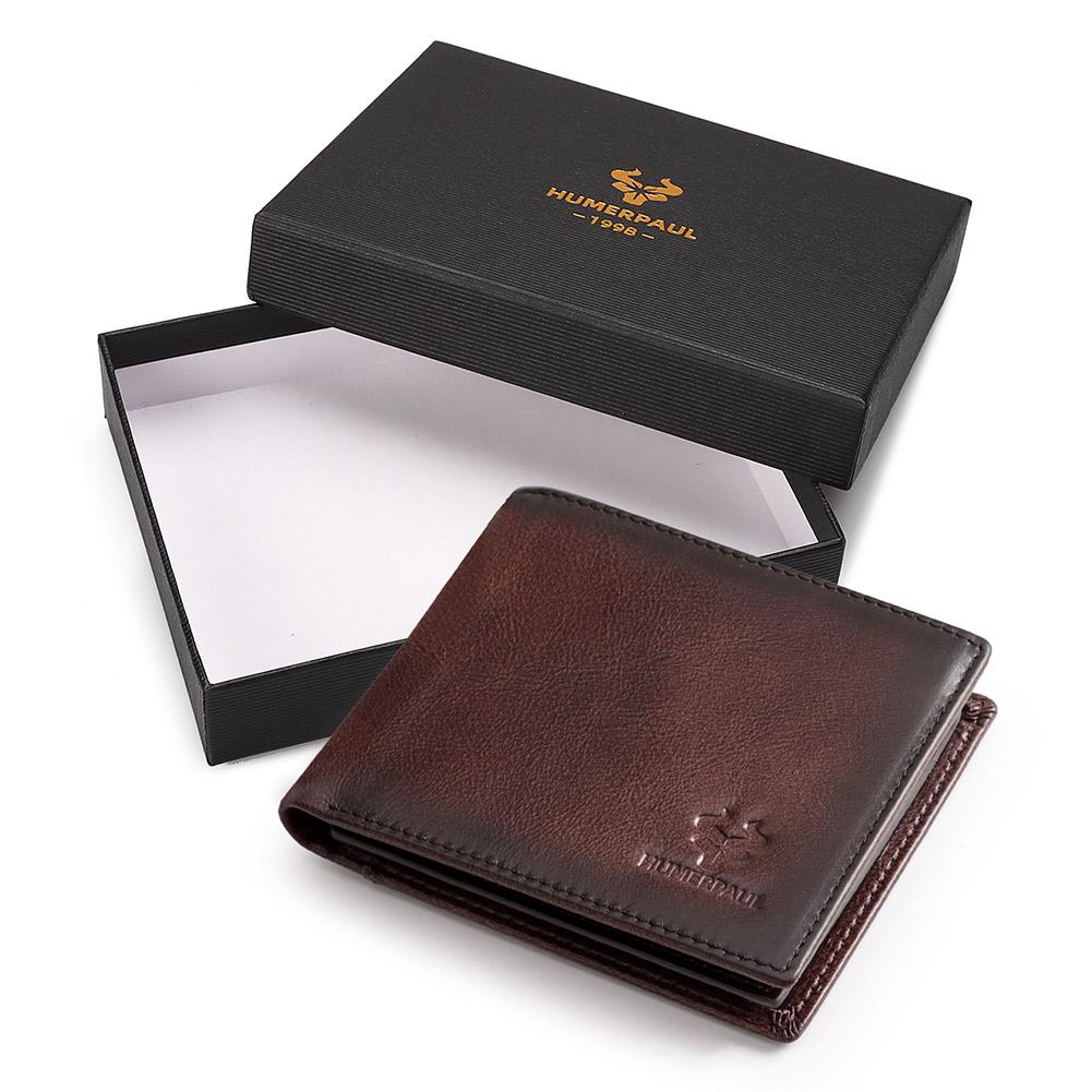 HUMERPAUL Men Wallet Leather Wallet Slim Card Case