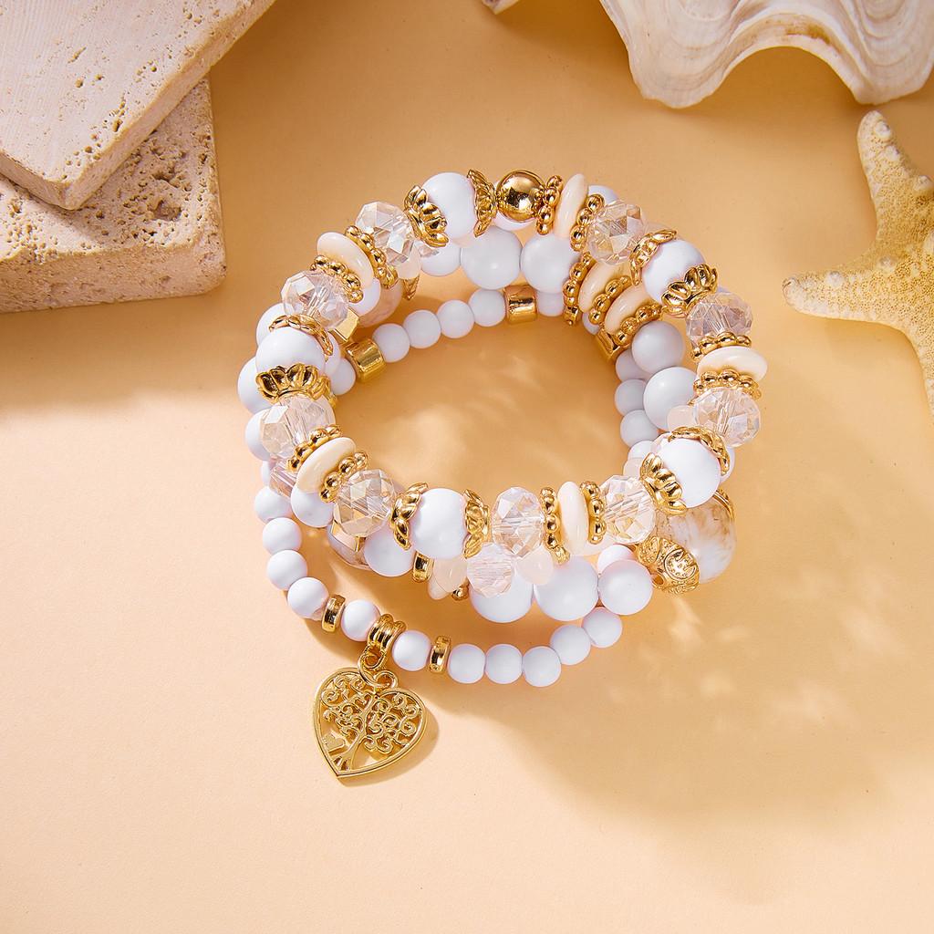 Bohemian Crystal Heart Multilayer Bracelets For Women With Charm And Gift Choice