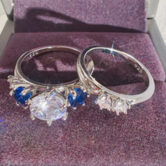 European & American Round Diamond Inlaid Ring