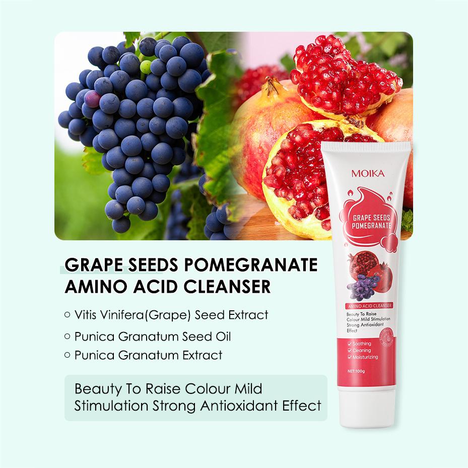 Men's and Women's Amino Acid VC Cleansing, Moisturizing and Oil Control Soothing Gentle Deep Cleansing Makeup Remover Cleanser Skin Care Products
