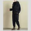 Women Sets Zipper Hoodies Harem Pants Suit Autumn Winter Fleece Thicken Warm Casual Tracksuit