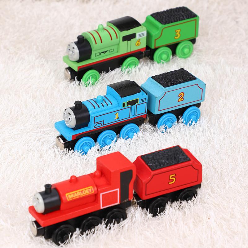 Colorful Wooden Magnetic Train Set For Kids With Interactive Push-pull Features