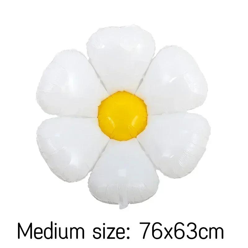 Large Daisy Foil Balloons White Sunflower Inflatable Balloon Baby Shower Wedding Party Decoration Supplies Globos Kids Gifts Toy