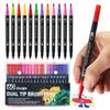 168-Color Double-Ended Watercolor Pen Set for Students - Ideal for Art and Doodle Drawing with Black Barrel