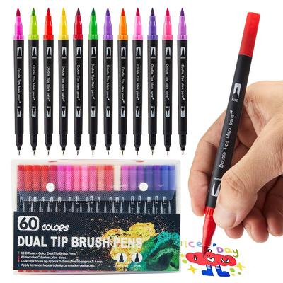 168-Kleur Dubbelzijdige Aquarel Stiften Set voor Studenten - Ideaal voor Kunst en Krabbelen met Zwart Vat