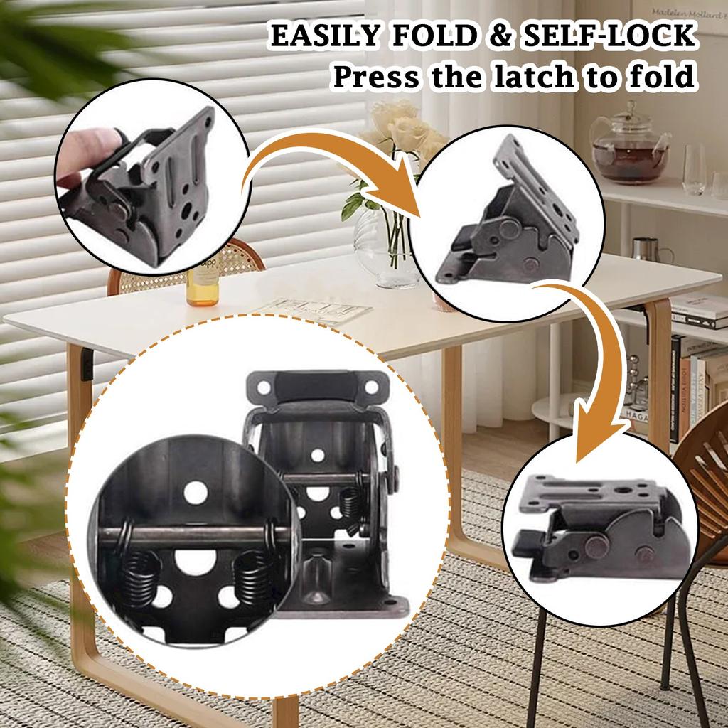 Dining Table Connection Foot Folding Hinge Furniture Dining Table 90 Degree Folding Bracket