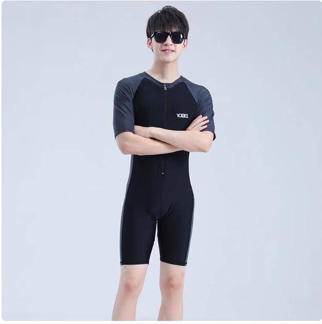 Men s Long Sleeve One-Piece Plus Size Quick Dry Swimsuit XL