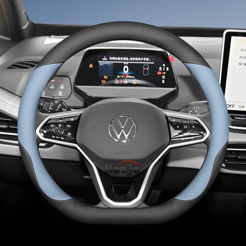 Housse de volant en cuir pour voiture pour Volkswagen Tayron Tharu Tiguan Touareg Teramont TROC TCross Taos Passat Variant Accessoires