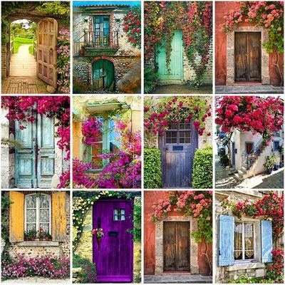 Landschaft DIY 5D Diamant Malerei Kreuzstich Landschaft volle Runde Bohrer Strass Diamant Stickerei Haus Blumen Home Decor